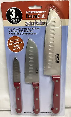 Santoku Master Chef Dura Cut 3-Piece Cutlery Set Sealed Paring Utility Chef’s • $16.99