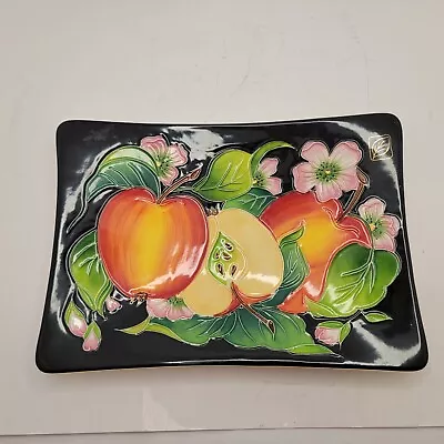 APPLES & APPLE BLOSSOM Ceramic Tray/Dish By  J. McCall For BLUE SKY • $39