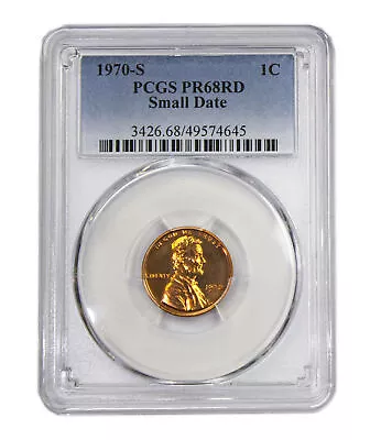 1970 -S Lincoln Cent Small Date Proof PCGS PR68RD Red • $57.78