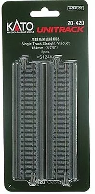 Kato Single Track Viaduct - Straight 124mm (4 7/8'') (2) - N Scale Model • $10.77