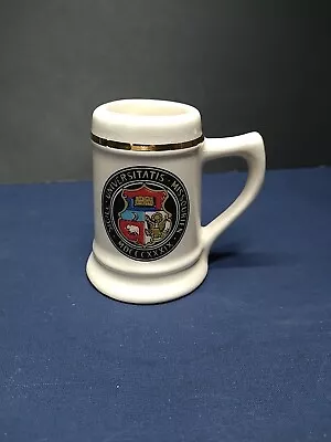 Sigill Universitatis Missourien Mini Beer Stein Shot Glass Gold Trim Vintage • $10.50