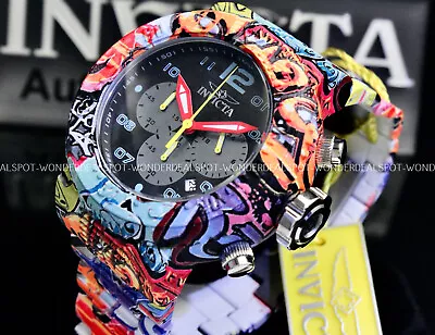 NEW Invicta 52MM GRAND PRO DIVER GRAFITTI Chrono Black Dial HYDROPLATED Watch • $116.91