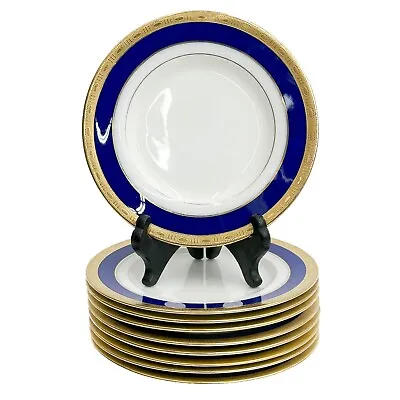 9 Minton England For Tiffany & Co Porcelain Bread Plates Cobalt Blue 1923 • $310.25