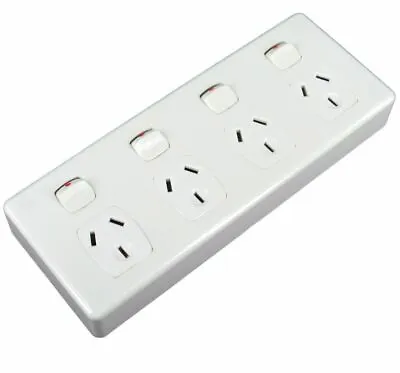 10 Amp Quad Power Point 4 Gang Socket Outlet 10A GPO  • $18