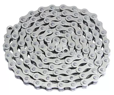 YBN Bicycle Chain Single Speed 1/2  X 1/8  Chrome Silver • $25