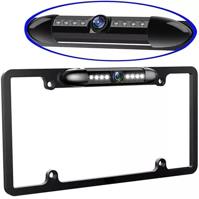 US License Plate Metal Frame Rear View Backup Camera CMOS HD  LED Night Vision • $25.90