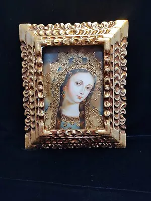 Madonna  Virgin Mary Original Oil Painting  Framed Wall Art 11.5  X 9.5  Mother • $50