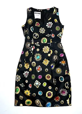 Women's MOSCHINO COUTURE! Black Bijou Classic Dress - USA 8 GB 10 • $275