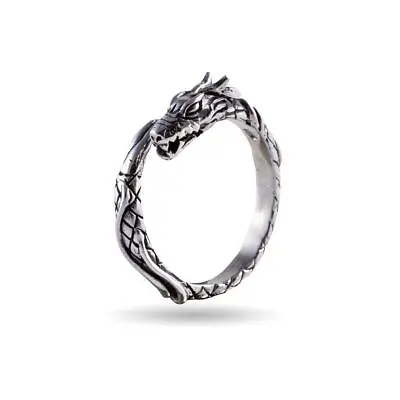925 Sterling Silver Viking Jormungand Midgard Serpent Snake Norse Dragon Ring • $29.95