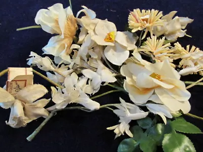 Vintage Millinery Flower Collection Ivory Tan 1-3  Paris German H4065 • $11.19