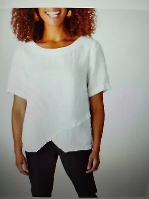 Sahara 100% Linen Linen Asymmetric Top - White Size 4 UK14-16 RRP£119 • £48