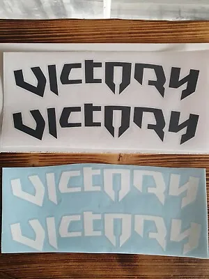 2x VICTORY Gas Tank STICKER TANK Logo Decals Motorcycle Tank Decal Emblem • $26