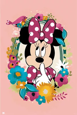 Minnie Mouse - Disney Poster / Print (Portrait & Flowers) (Mickey Mouse) • $11.99