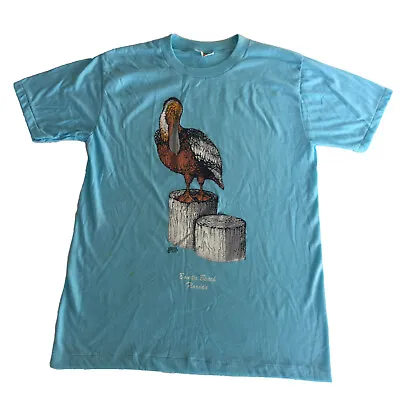 Vintage 80s Single Stitch T-Shirt Mens Large Florida Art Hipster Beach USA Made • $18.99