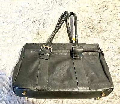 HIDESIGN Black Leather Briefcase/Satchel/Carry-On Bag Measures 14”w. 10 1/2” H • $8