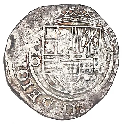 Mexico City Mexico Silver Cob 4 Reales Philip II Assayer O - High Grade • $695