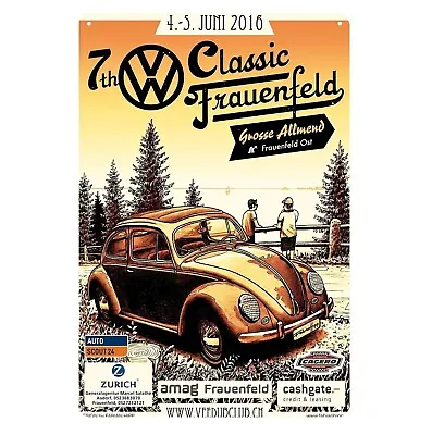 Vw Beetle Car Metal Poster Tin Sign 20x30cm • $14.90