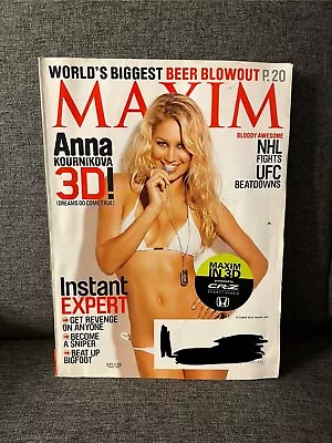 Maxim Magazine 154 Anna Kournikova Chanel West Coast October 2010 • $3.25