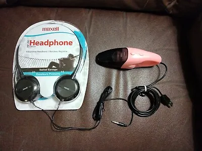 MAXELL HEADPHONES HP-200 + Free Mini USB Vacuum  • $12