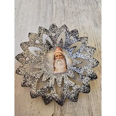 Glitter Santa Vintage Like Ornament Xmas Tree German-like • $18.37