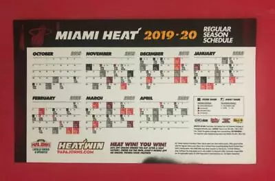 Miami Heat 2019-20 - Regular Basketball Season Schedule Fridge Magnet! - Rare • $3.99