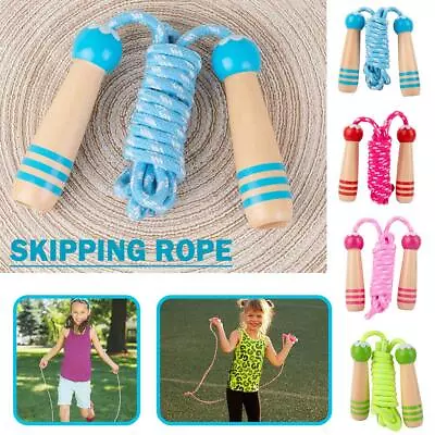 Wooden Handle Skipping Rope Outdoor Toy Children Kid Exercise Speed Jum' P7L2 • $11.62