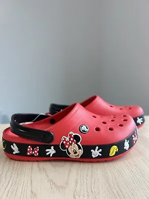 New Disney Parks X Crocs Crocband Minnie Mouse - Red Clog Shoe - Womens 8 Mens 6 • $55