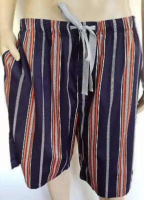 PETER ALEXANDER PJS Mens Navy Stripe Drawstring Cotton Shorts Size XXXL BNWT PJ • $33