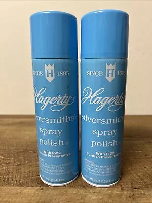 2 Hagerty Silversmiths Spray Polish With R-22 Tarnish Prevnt - 14.5 Oz. New • $39.99