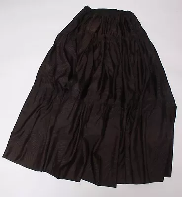 Vintage Long Black Taffeta Long Skirt With 3 Tiers 26 Inch Waist • £20