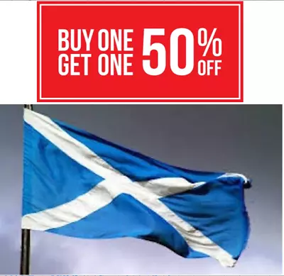 Large Scotland Scottish Saltire Blue Euro 2024 5ft X 3ft Flag • £5.95