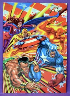 1994 Flair 1961-93 Marvel Universe Annual Trading Cards #36 The Invaders - CAP • £2.40