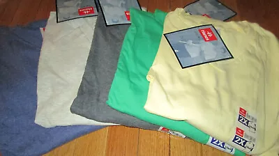 $95.31 • Buy Men T-Shirt V Neck 2XL 3XL Hanes Heavy Weight 24 Pc 4 Color 100 Cotton 50/50
