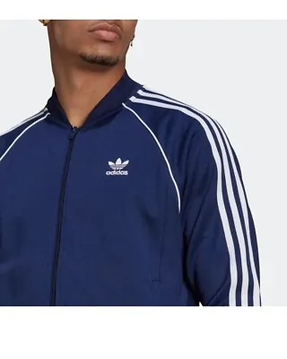 Adidas Original Adicolor Men's Size S Navy Full Zip SST Track Jacket Chest: 40  • $30.99