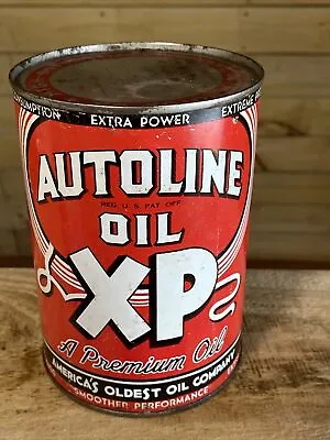 Autoline Oil XP 1 Qt Empty Metal Motor Oil Can • £218.95