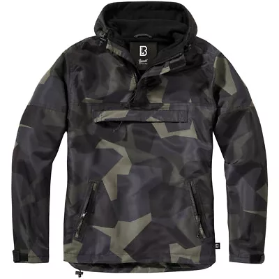 Brandit Windbreaker Hooded Mens Jacket Hiking Anorak Swedish M90 Dark Camo • $153.95