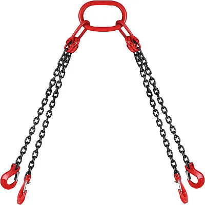 VEVOR 1.5m X 4 Legs 8mm Lifting Chain Slings 5 Tonne With Grab Hooks • £46.79