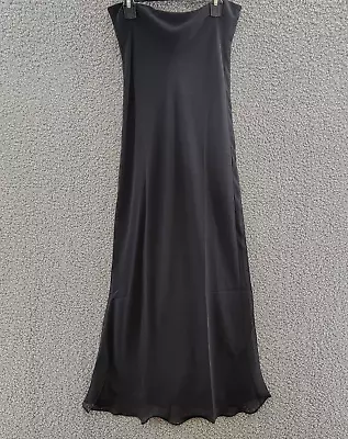 Lioness Devon Maxi Skirt Women's XS Black Solid Semi Sheer Elastic Waist Pull On • $31.18