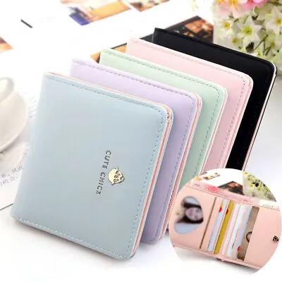 Small Wallet For Women Bifold Leather Mini Purse Credit Card Holder Short Wallet • $6.71