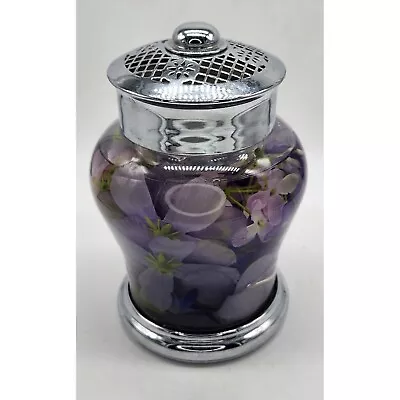 Bath & Body Works White Barn Silver Purple Floating Flowers Candle Oil Lamp NWOT • £26.02