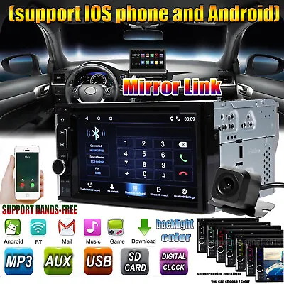 $118.87 • Buy Car Stereo Radio For GPS CD DVD USB Player 2DIN Mirror Link For IOS & Android