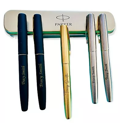 £12.99 • Buy Personalised Engraved Parker Frontier Roller Ball Pen Stainless Steel Gift Box