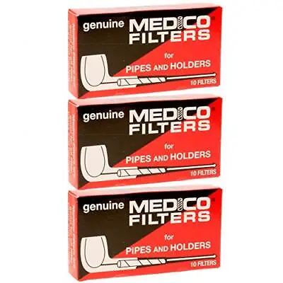 Medico Pipe Filters Tobacco Pipes And Holders 2 1/4  (3 Packs 30 Total Filters) • $9.45