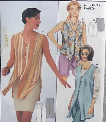 SEWING PATTERN - Sleeveless Button Front Top Waistcoat - Multi Size • £3.95