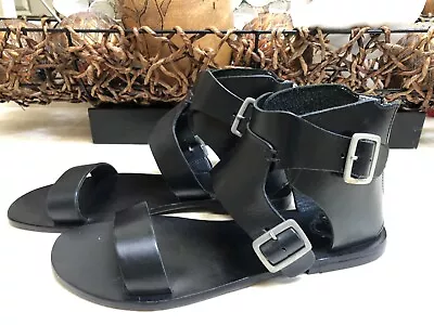 Ecote Urban Outfitters Gladiator Sandals Black Leather US 9 Women’s EUC‼️ LN‼️ • $17.99