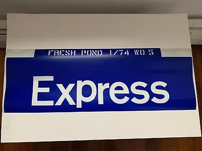 Ny Nyc Bus Roll Sign 1974 Fresh Pond Depo Express Queens Vintage Collectible • $69.95