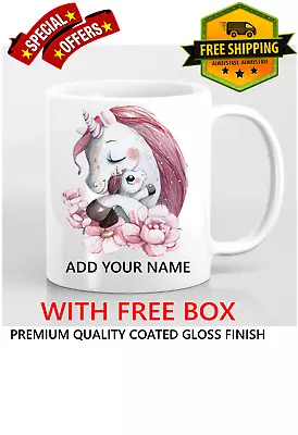 Personalised Unicorn Mug Cup Custom Gift Text Santa Gift Mug Christmas Xmas • £7.99