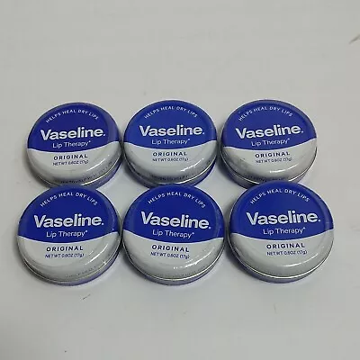 (6) Vaseline Lip Therapy Original 0.6 Oz Each • $15