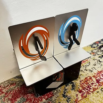 $45 • Buy Portal 2 ThinkGeek Rare Video Game Bookends Aluminum Metal Book Ends