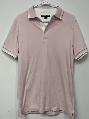 Michael Kors Polo Shirt Mens Size Small Short Sleeve Pink Logo MK Cotton Casual • $18.88